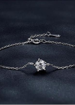Срібний браслет із муасанітом, 0.5 ct. муасаніт