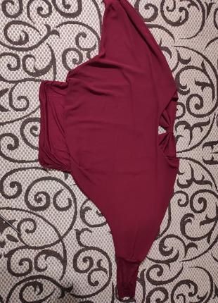 Блуза кольору бордо з гарним оформленням спинки5 фото