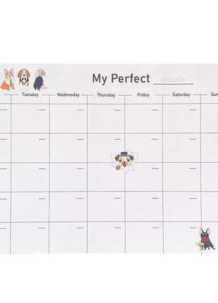 Настільний планер на місяць my perfect month білі комірки lifeflux а4