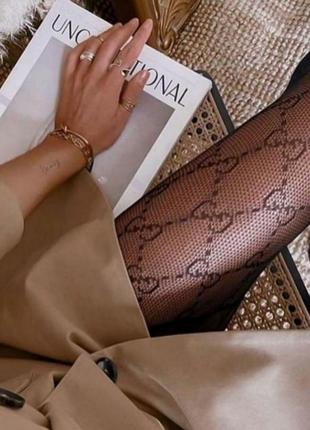 Колготы с узором в стиле gucci