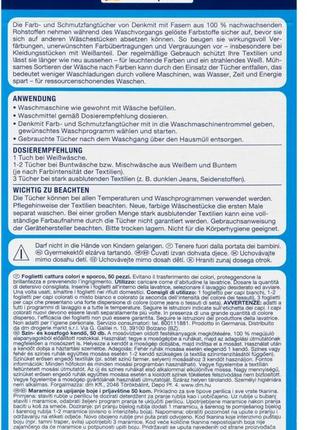 Denkmit farb und schmutzfangtücher абсорбуючі серветки для прання линяють речей 50 шт