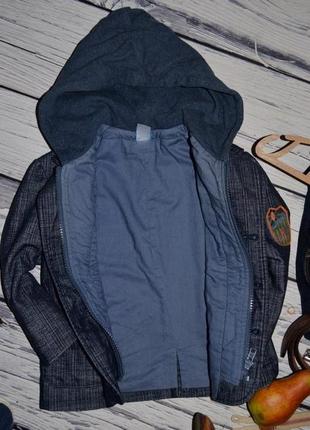 1 - 2 года 92 см обалденный фирменный пиджак курточка куртка под джинс с капюшоном5 фото