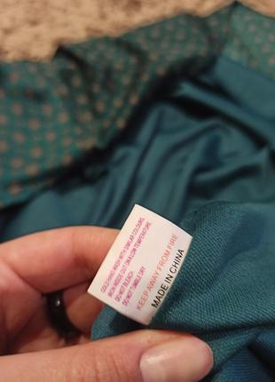 Легка сукня-міді смарагдового кольору з рукавом5 фото