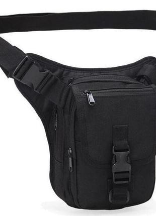 Тактическая универсальная сумка на бедро поясная сумка swat армейская сумка военный рюкзак-сумка black2 фото