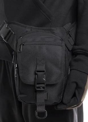 Тактическая универсальная сумка на бедро поясная сумка swat армейская сумка военный рюкзак-сумка black