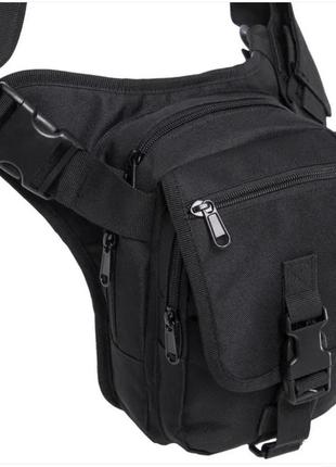 Тактическая универсальная сумка на бедро поясная сумка swat армейская сумка военный рюкзак-сумка black3 фото