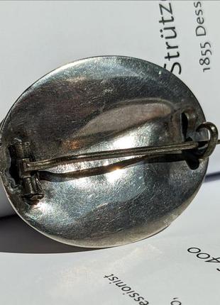 Антикварная серебряная брошь брошка старинная серебро викторианская англия 1900 годы  траурная4 фото