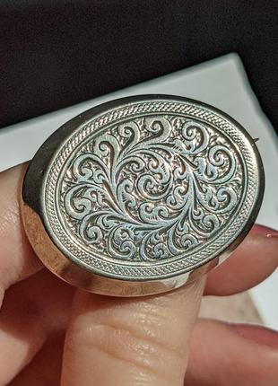 Антикварная серебряная брошь брошка старинная серебро викторианская англия 1900 годы  траурная3 фото