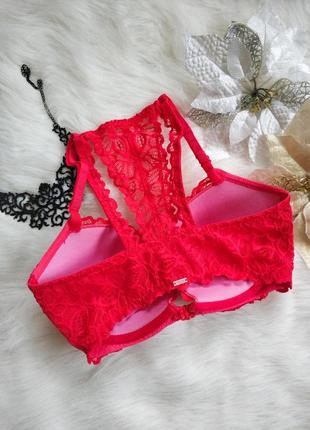 Оригінал victoria's secret pink red bra ліф з кружевом2 фото