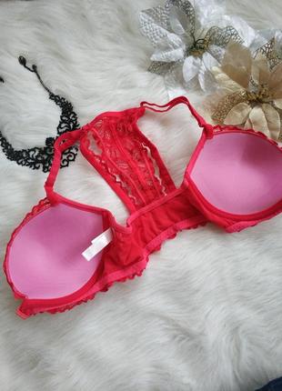 Оригінал victoria's secret pink red bra ліф з кружевом4 фото