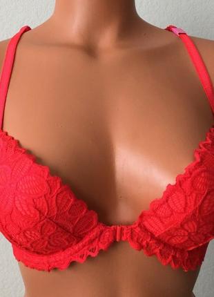 Оригінал victoria's secret pink red bra ліф з кружевом5 фото