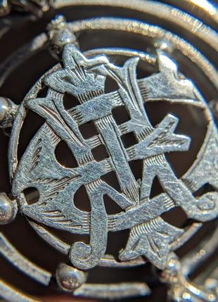 Антикварная серебряная брошь брошка старинная серебро викторианская англия 1900 годы5 фото