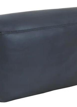 Женская кожаная офисная сумка для документов формата а4 из натуральной кожи на плечо с клапаном черная3 фото