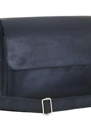 Женская кожаная офисная сумка для документов формата а4 из натуральной кожи на плечо с клапаном черная2 фото