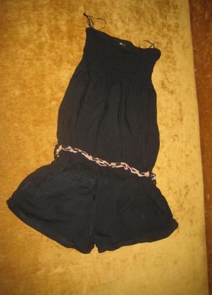 Черный легкий комбинезон шорты miss loona2 фото