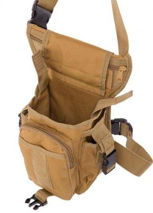 Тактическая универсальная сумка на бедро поясная сумка swat армейская сумка военный рюкзак-сумка coyote4 фото