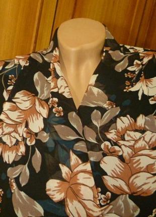 Фирменная блузка-жакет кофточка с длинным рукавом шифоновая на подкладке,винтаж2 фото