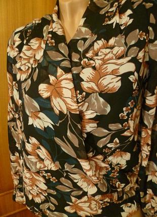 Фирменная блузка-жакет кофточка с длинным рукавом шифоновая на подкладке,винтаж4 фото