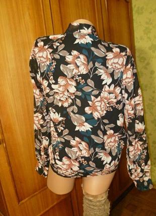Фирменная блузка-жакет кофточка с длинным рукавом шифоновая на подкладке,винтаж5 фото