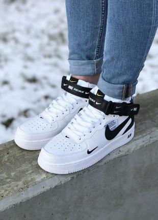 Кроссовки женские nike air force 1 high white/black1 фото