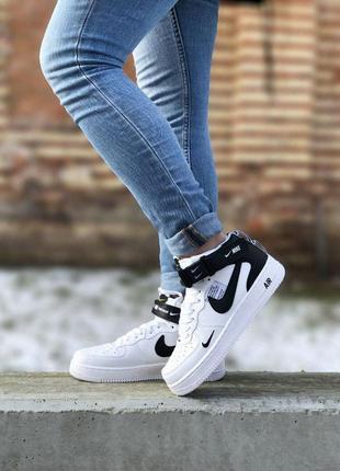 Кроссовки женские nike air force 1 high white/black4 фото