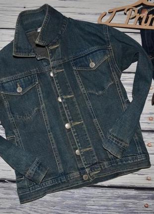 8 лет 128 см обалденный фирменный пиджак джинсовый курточка джинсовка4 фото