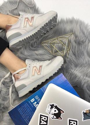 Шикарні жіночі кросівки new balance 574 grey gold 😍 (весна/ літо/ осінь)