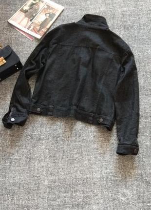 Джинсовая черная куртка#оверсайз#бойфренд#размер xl2 фото