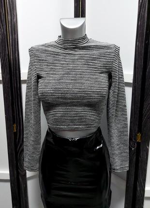 Топ в полоску топ гольф кофтинка h&m джемпер топ полосатый с длинным  рукавом 42 44 распродажа розпродаж
