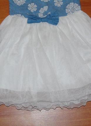 Красивое нарядное платье с фатином, цветами,2-3 года,984 фото