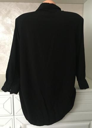 💥скидки!! трендовая черная рубашка с вышивкой over size3 фото