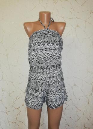 Бавовняний чорно-білий ромпер