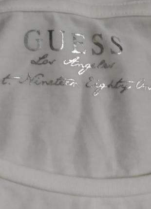 Біла брендова футболка з довгим рукавом guess10 фото