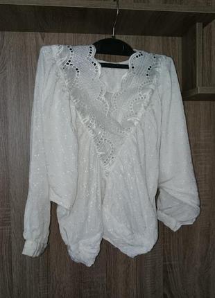 Блузка блуза berfin женская белая  нарядная 463 фото