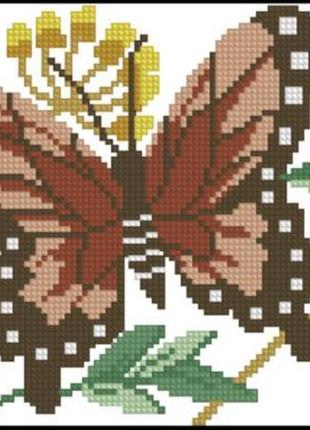 Набор для вышивки крестиком. размер: 16*12 см коричневая бабочка