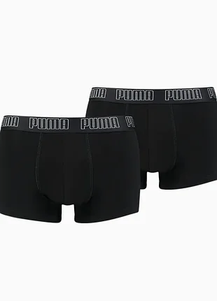 Чорні чоловічі труси puma basic men’s trunks 2 pack нижня білизна оригінал з сша