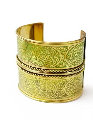 Браслет "скоба" двухцветный салатовый cf-503