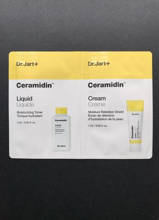 Набор пробников dr. jart+ ceramidin luquid & cream увлажняющий тонер и питательный крем dr.jart2 фото