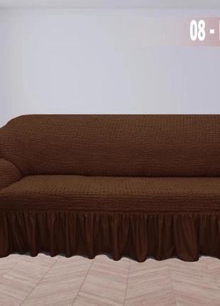 Универсальный натяжной чехол на большой диван турция1 фото