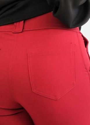 Штани джогери жіночі на манжетах із гумкою та кишенями з бенгаліну різні кольори без замка5 фото