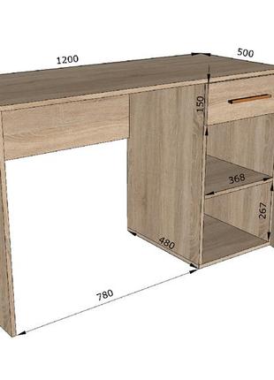 Стіл комп'ютерний з тумбою стк-01   ш 1200 / в 760 / г 500 мм колір дуб сонома2 фото