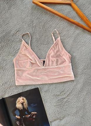 Гарний стильний бархатний рожевий топ маечка бархат divided