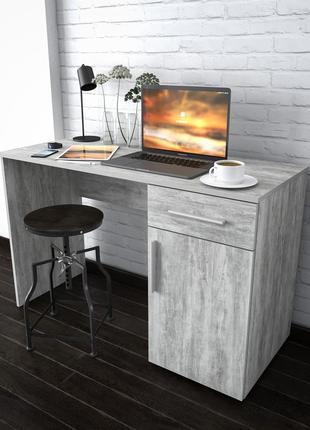 Стол компьютерный с тумбой стк-01  ш 1200 / в 760 / г 500 мм  цвет бетон