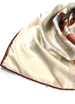 Шелковый платок шелк нежный атлас ручной роуль абстрактный новый