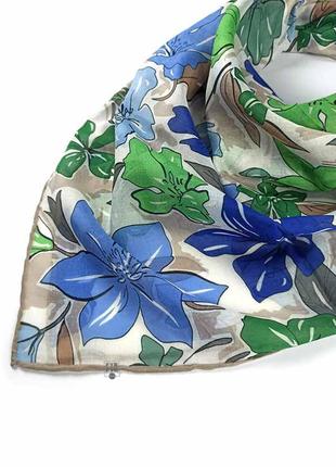 Тонкий весенний летний хлопковый платок косынка хлопок с цветами новый