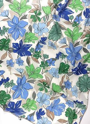 Тонкий весенний летний хлопковый платок косынка хлопок с цветами новый