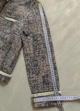 Твидовий пиджак с бахромой жакет из италии8 фото
