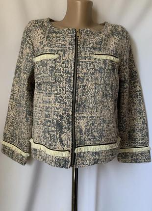 Твидовий пиджак с бахромой жакет из италии10 фото