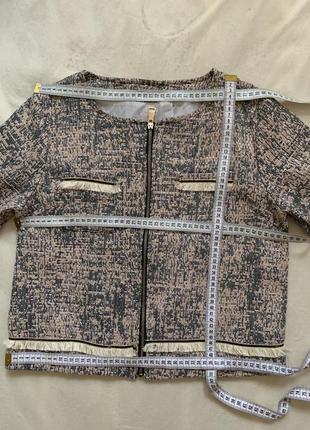 Твидовий пиджак с бахромой жакет из италии7 фото