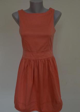 Шикарное брендовое  платье из котона оранжевого цвета,размер 10